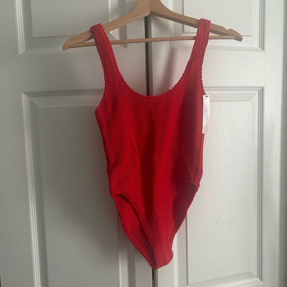 Victoria's Secret Red Crinkle One Piece Swimsuit